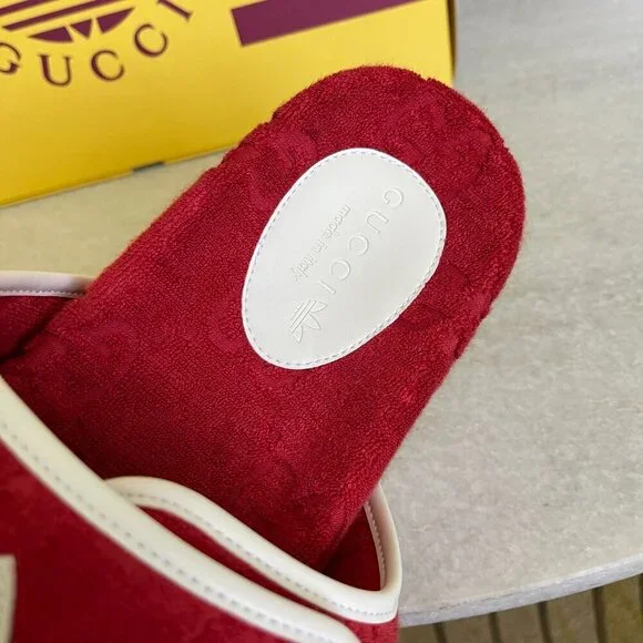 Adidas x Gucci 702412 Mens Slides Sandals Shoe, Red, sz Gucci 9 & 10 - Picture 6 of 16